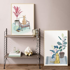 100% Hand Painted Morden Cartoon Cats Oil Painting On Canvas Wall Art Frameless Picture Decoration For Live Room Home Decor Gift