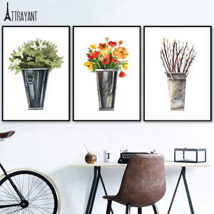 Plum Tulip Rose Oil Painting Wall Art Print Canvas Painting Nordic Posters And Prints Plants Wall Pictures For Living Room Decor - SallyHomey Life's Beautiful