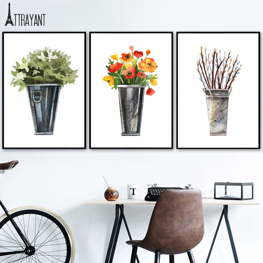 Plum Tulip Rose Oil Painting Wall Art Print Canvas Painting Nordic Posters And Prints Plants Wall Pictures For Living Room Decor - SallyHomey Life's Beautiful