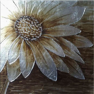 Abstract painting on canvas,silver flower oil paintings, modern flower art for home decoration on wall