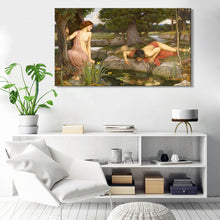 Load image into Gallery viewer, John William Waterhouse&#39;s Echo and Narcissus Posters and Prints Wall Art Canvas Painting Decorative Picture for Living Room Wall - SallyHomey Life&#39;s Beautiful