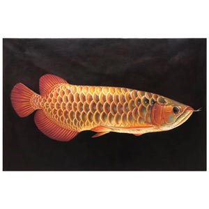 100% Hand painted Golden realistic arowana Art oil Painting On Canvas Wall Art Wall Pictures Painting For Live Room Home Decor