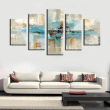 Load image into Gallery viewer, 5pcs Canvas Prints Wall Art - Turquoise Modern Abstract Canvas Wall Art Prints On Canvas For Living Room Home Decor No Frame - SallyHomey Life&#39;s Beautiful