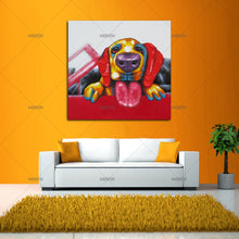 Load image into Gallery viewer, 100% Hand Painted Wall Art For Large Fashion Painting Canvas animal Picture Abstract dog HandPainted  funny dog Oil Painting for home decoration