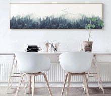 Load image into Gallery viewer, Nordic Decor Foggy Forest Landscape Wall Art Poster Canvas Art Print Forest Painting Wall Picture for Living Room - SallyHomey Life&#39;s Beautiful