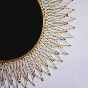 Metal Sunburst Mirror with Black Center / Options of 60cm,80cm,100cm - SallyHomey Life's Beautiful
