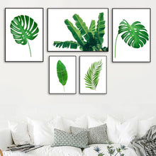 Load image into Gallery viewer, Green Big Palm Leaf Monstera Banana Leaf Wall Art Print Canvas Painting Nordic Posters And Prints Wall Pictures For Living Room - SallyHomey Life&#39;s Beautiful
