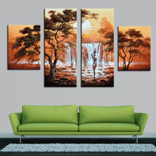 Load image into Gallery viewer, Handmade Oil Painting Canvas African Nude Women Modern 4 Piece Wall Art Home Decoration Picture For Living Room - SallyHomey Life&#39;s Beautiful