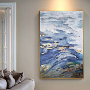 100% Hand Painted Abstract Golden Scenery Painting On Canvas Wall Art Frameless Picture Decoration For Live Room Home Decor Gift