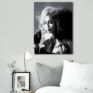 🔥 Modern Black and White Poster Prints Wall Art Canvas Painting Beautiful Women Smoking Cigarettes Photos for Living Room Decor - SallyHomey Life's Beautiful