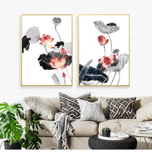Load image into Gallery viewer, Traditional Chinese Posters And Prints Wall Art Canvas Painting Ink Lotus Pictures For Living Room Wall Decoration Frameless - SallyHomey Life&#39;s Beautiful