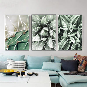 Modern Posters And Prints Wall Art Canvas Painting Green Plant Cacyus Pictures for Living Room Nordic Wall Decoration Frameless - SallyHomey Life's Beautiful