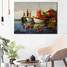 Load image into Gallery viewer, Modern Abstract Seascape Posters and Prints Wall Art Canvas Painting Sea Boat Decorative Pictures for Living Room Home Decor - SallyHomey Life&#39;s Beautiful