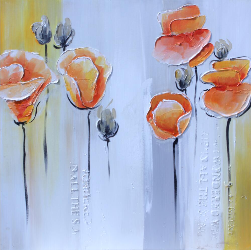 70x70cm Modern Hand Paint Flowers Poster Prints on Canvas - SallyHomey Life's Beautiful