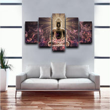 Load image into Gallery viewer, Posters and Prints Wall Art Canvas Painting 5Panels The Buddha Light Illuminating Wall Pictures for Living Room Home Decoration - SallyHomey Life&#39;s Beautiful
