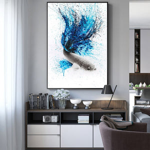 Watercolor Posters and Prints Wall Art Canvas Painting Wall Decoration Abstract Fish and Butterfly Pictures for Living Room Wall - SallyHomey Life's Beautiful