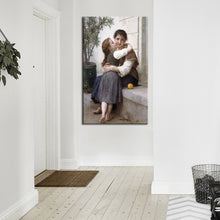 Load image into Gallery viewer, France Aestheticism Painter William Adolphe Bouguereau A Little Coaxing Poster Print on Canvas Wall Art Painting for Living Room - SallyHomey Life&#39;s Beautiful