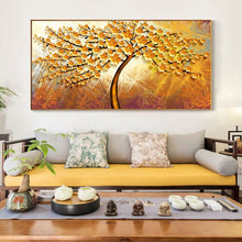 Load image into Gallery viewer, Golden Money Trees Decorative Pictures for Living Room Home Decor No Frame - SallyHomey Life&#39;s Beautiful