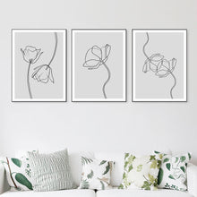 Load image into Gallery viewer, Hand Painted Lines Flower Wall Art Canvas Painting Nordic Posters And Prints Black White Wall Pictures For Living Room Decor - SallyHomey Life&#39;s Beautiful