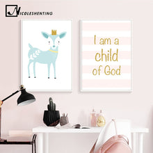 Load image into Gallery viewer, Baby Nursery Wall Art Canvas Posters Prints Cartoon Deer Rabbit Painting Nordic Kids Decoration Picture Children Bedroom Decor - SallyHomey Life&#39;s Beautiful