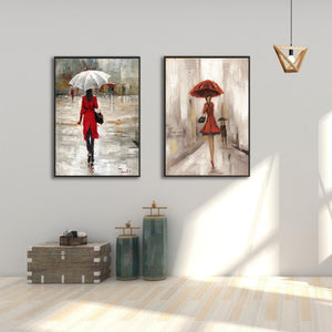 Modern Abstract Portrait Posters and Prints Wall Art Canvas Painting The Umbrella Girl Decorative Pictures for Living Room Decor - SallyHomey Life's Beautiful