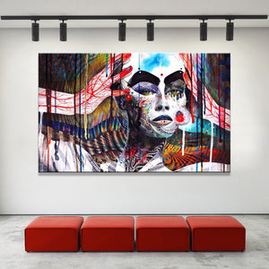 Abstract Art Poster and HD Print on Canvas Wall Art Painting Abstract Colorful Witch Decorative Pictures for Living Room Decor - SallyHomey Life's Beautiful