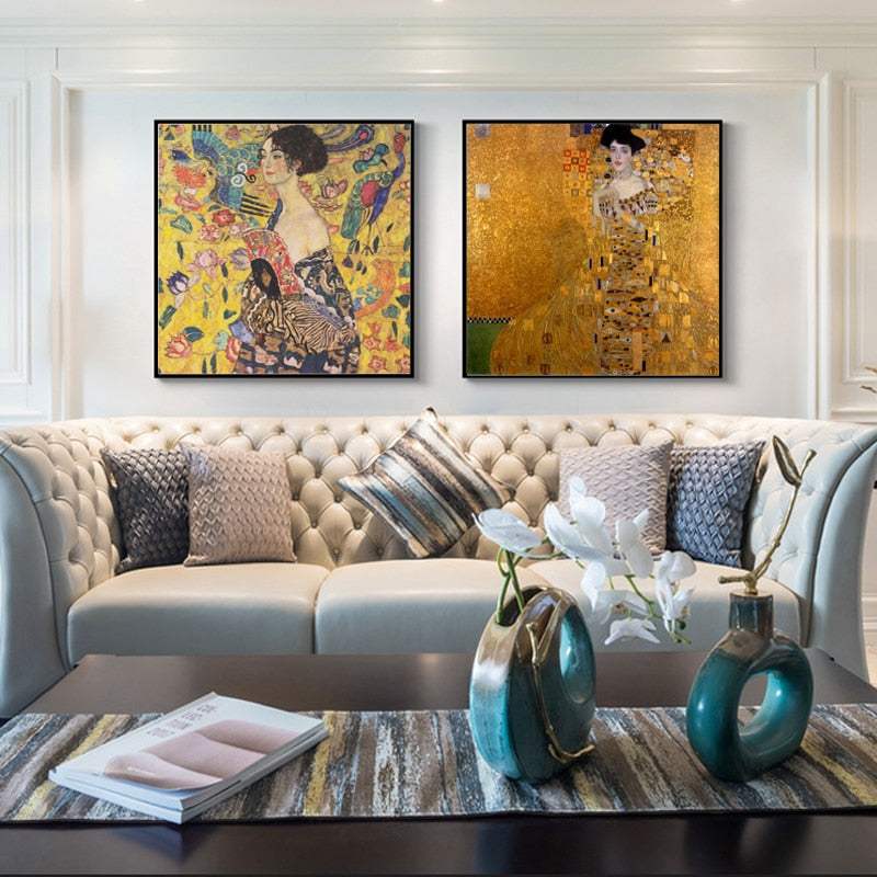 Gustav Klimt Classical Famous Painting Posters and Print Wall Art Oil Painting - SallyHomey Life's Beautiful
