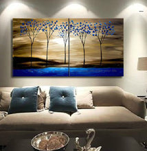 Load image into Gallery viewer, Decorative panels oil painting on canvas handmade blue tree tableaux peints la main tableau decoration murale salon for kitchen - SallyHomey Life&#39;s Beautiful