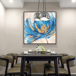 100% Hand Painted Abstract Big Flower Oil Painting On Canvas Wall Art Frameless Picture Decoration For Live Room Home Decor Gift