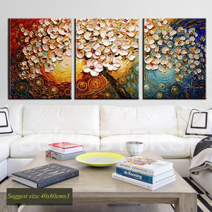Hand painted canvas painting oil acrylic painting modern abstract art red life tree palette knife painting for living room - SallyHomey Life's Beautiful