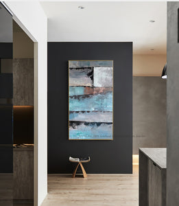 Modern Oil painting abstract vertical cuadros decoracion salon laminas de cuadros pared decorativas large one piece painting - SallyHomey Life's Beautiful