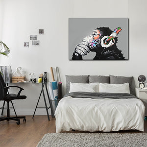 100% Hand Painted Thinking Chimp Art Oil Painting On Canvas Wall Art Wall Adornment Pictures Painting For Living Room Home Decor