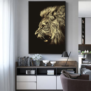 Modern Animal Posters And Digital Prints Wall Art Canvas Painting Lion Pictures Wall Decoration For Living Room Wall Frameless - SallyHomey Life's Beautiful