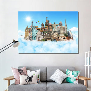 Modern Posters and HD Prints Wall Art Canvas Painting Famous Buildings Pictures For Living Room Wall Decoration Frameless - SallyHomey Life's Beautiful