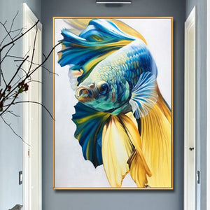 100% Hand Painted Realistic Goldfish Art Painting On Canvas Wall Art Frameless Picture Decoration For Live Room Home Decor Gift