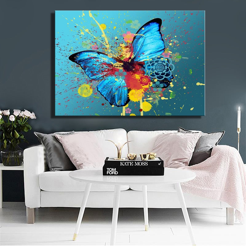 Moss and butterfly wall art