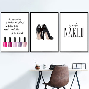 Sexy Girl Nail Polish Quotes Love Wall Art Canvas Painting Nordic Posters And Prints Wall Pictures For Living Room Salon Decor - SallyHomey Life's Beautiful