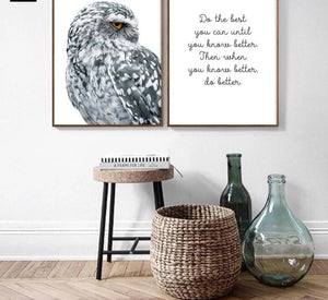 Nordic Style Owl Ocean Landscape Canvas Posters and Prints Wall Art Painting Scandinavian Decoration Pictures Modern Home Decor - SallyHomey Life's Beautiful