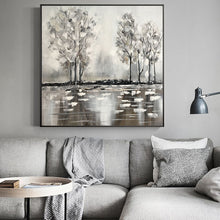 Load image into Gallery viewer, Modern Abstract Posters and Prints Hand Painted The Trees by the River Pictures Wall Art Decoration For Living Room Frameless - SallyHomey Life&#39;s Beautiful