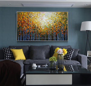 Painting landscape Acrylic modern paintings for living room wall pictures tree painting abstract oil painting on canvas handmade - SallyHomey Life's Beautiful