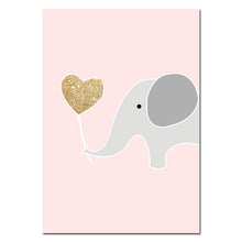 Load image into Gallery viewer, Cartoon Elephant Animal Canvas Posters Diamond Nursery Wall Art Prints Painting Nordic Style Picture Children Bedroom Decoration - SallyHomey Life&#39;s Beautiful