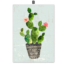 Load image into Gallery viewer, Plants Cactus Flower Nursery Wall Art Canvas Painting Nordic Posters And Prints Wall Pictures For Living Room Bed Room Decor - SallyHomey Life&#39;s Beautiful