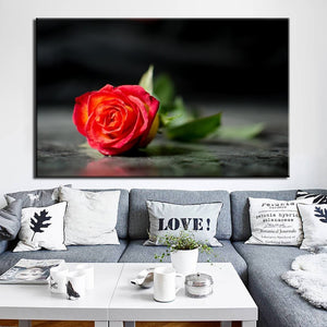Modern Flowers Posters And Prints Wall Art Canvas Painting Red Rose Pictures for Living Room Wall Home Decoration No Frame Gift - SallyHomey Life's Beautiful