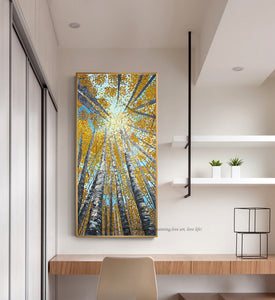 Large Vertical modern painting decorative pictures abstract art acrylic landscape painting canvas pictures for living room wall - SallyHomey Life's Beautiful