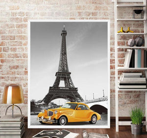 Paris Eiffel Tower Poster Minimalist Art Canvas Painting A4 Black White Cityscape Wall Picture Print Modern Home Office  Decor - SallyHomey Life's Beautiful