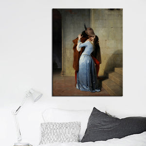 Italy Painter Francesco Hayez Kiss-Il Bacio Posters and Prints Wall Art Canvas Painting Lover Picture for Living Room Decor Gift - SallyHomey Life's Beautiful