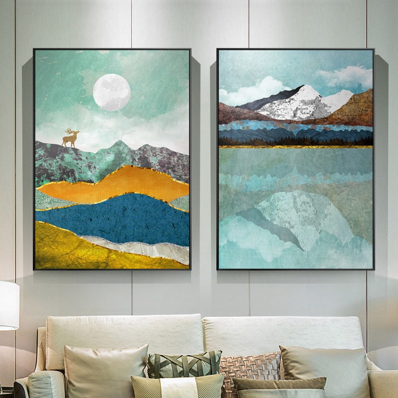 100% Hand Painted Abstract Scenery Mountain Oil Painting On Canvas Wall Art Frameless Picture Decoration For Live Room Home Deco