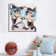 Load image into Gallery viewer, Abstract Animal Canvas Painting Cute Pug with Colorful Glasses Digital Printed Poster Wall Painting for Baby Bedroom Home Decor - SallyHomey Life&#39;s Beautiful