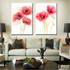 Abstract Watercolor Canvas Painting Minimalism Poppy Digital Printed Poster Wall Oil Painting for Living Room Home Decor Gift - SallyHomey Life's Beautiful