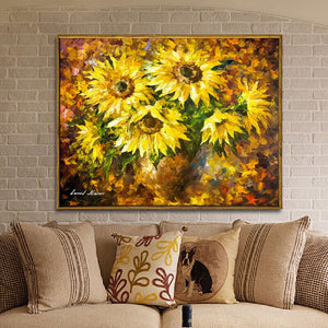 100% Hand painted sunflowers plants high-quality Art Painting On Canvas Wall Art Wall Painting Adornment pictures For Home Decor